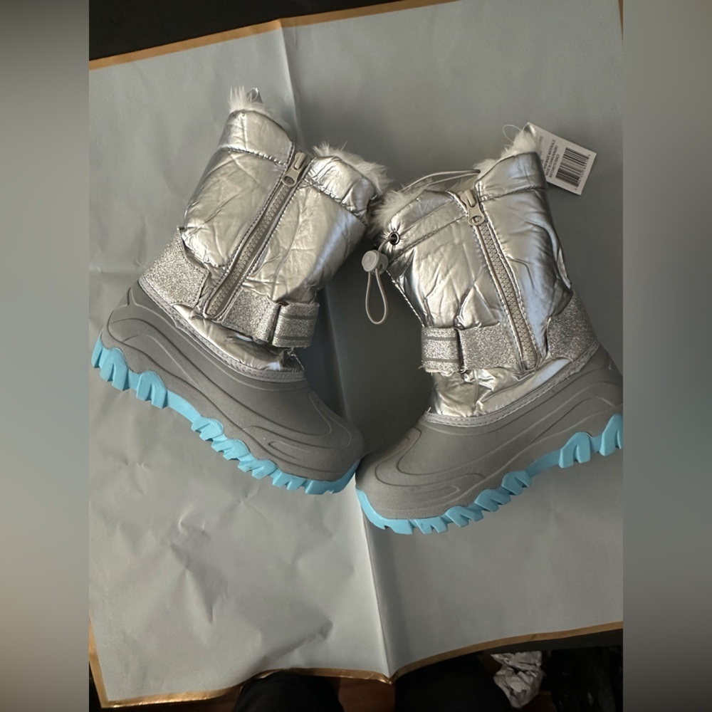 Portland Leather Silver and Blue Kids Boots
